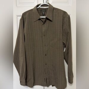 Denver Hayes Men's Khaki Brown Button Down Shirt. Size L. EUC.